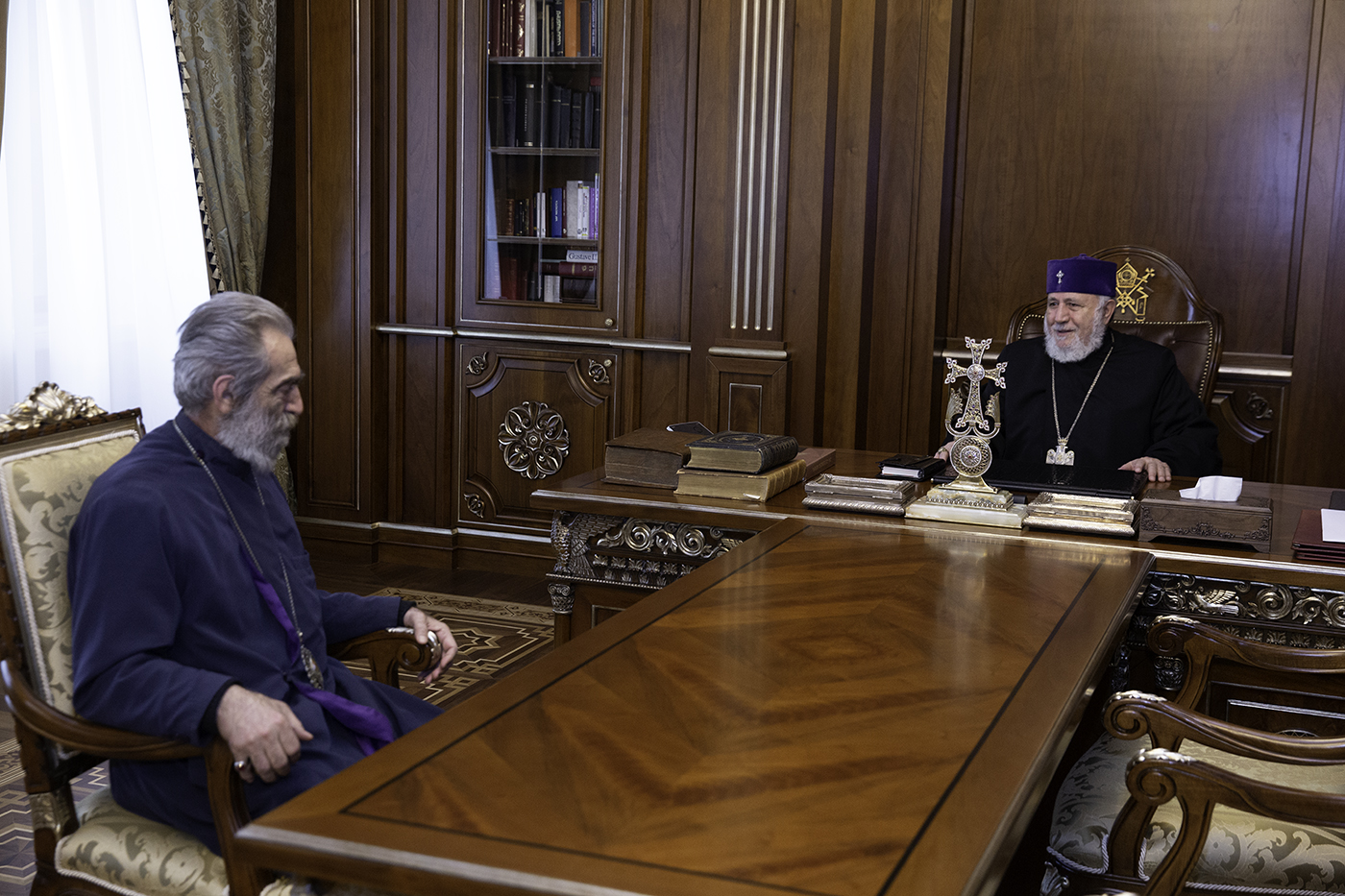 Catholicos of All Armenians Received the Primate of the Artsakh Diocese